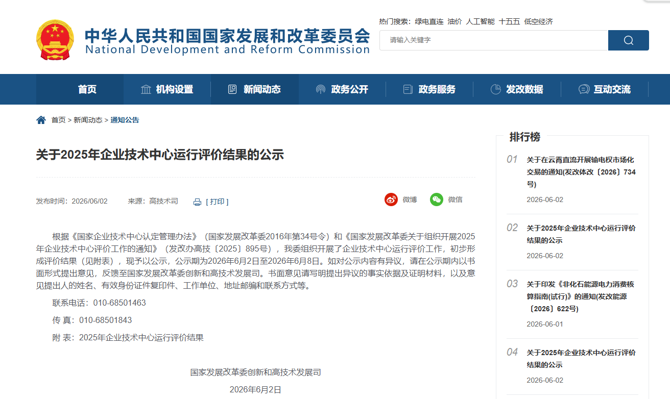 2025年企业技术中心运行评价结果公示，多家钢企上榜